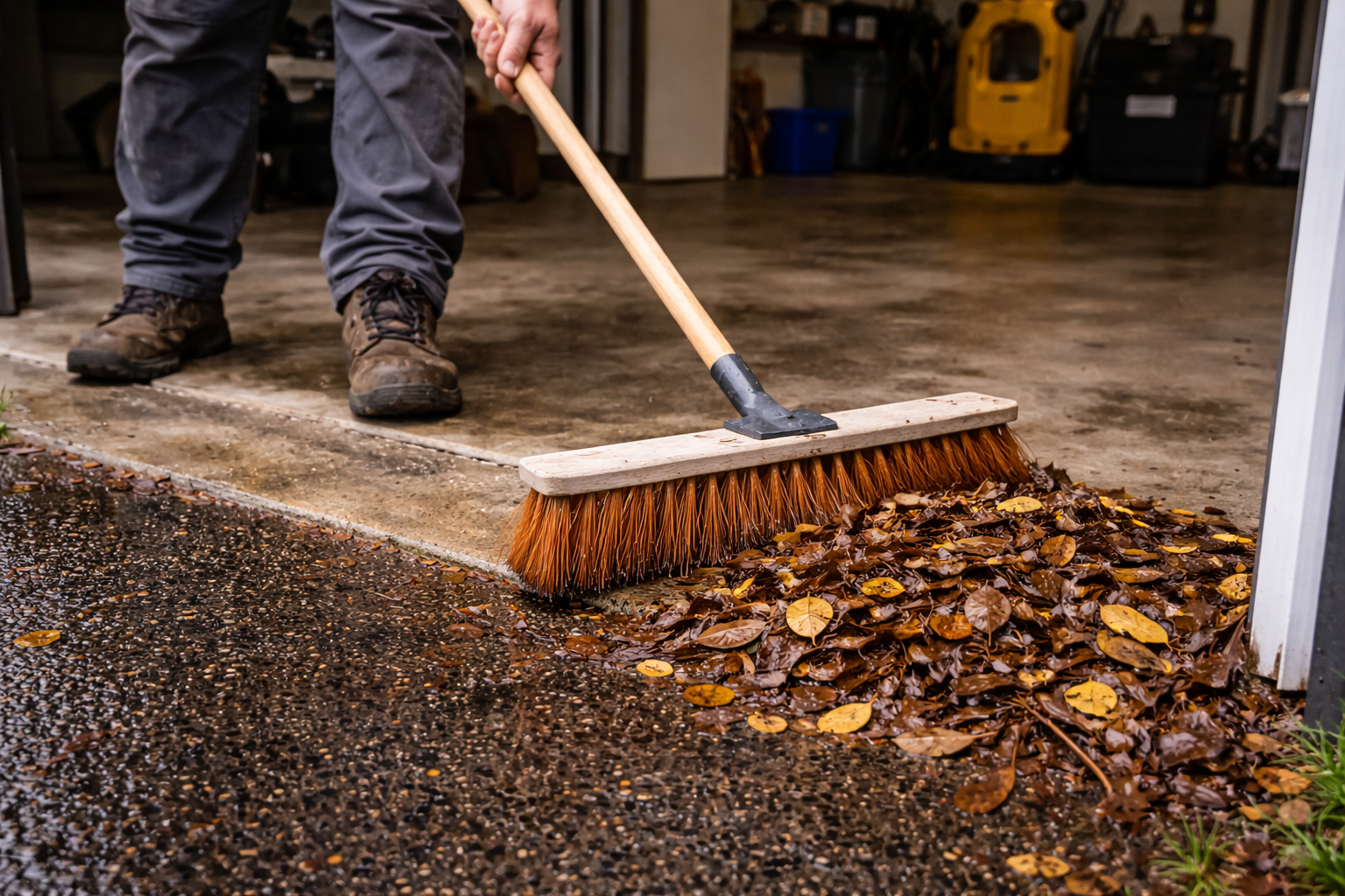 Clearing debri from stormwater drains Clearing debri from stormwater drains