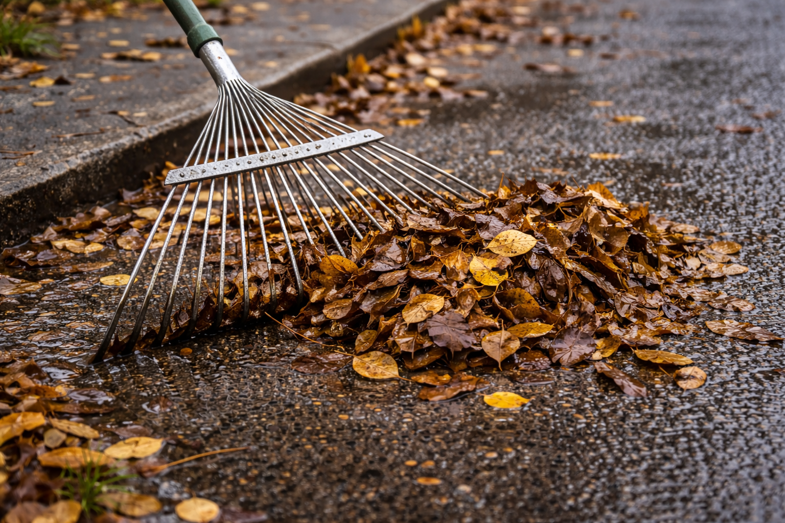 Remove leaves near drains Remove leaves near drains